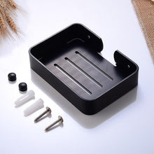 Lade das Bild in den Galerie-Viewer, Soap dishes holders bathroom soap holder shower wall mounted black soap dish storage holder aluminum square|soap dishes
