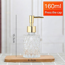 Load image into Gallery viewer, Soap lotion dispensers multipurpose mesa soap dispenser easy to clean glass soap pump dispenser perfect gold
