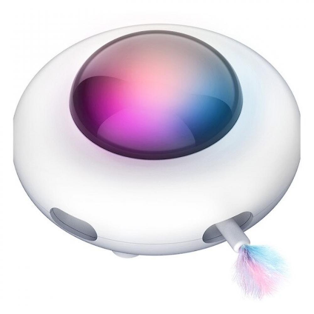 Cat Toys Automatic Ufo Interactive Cat Toy For Indoor Rotating Feather Electronic Usb Charging