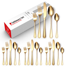 Lade das Bild in den Galerie-Viewer, 304 Stainless Steel Flatware Sets Gold Silver Black 20 PCs/Set Steak Set Knife, Fork and Spoon
