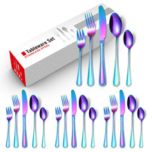 Lade das Bild in den Galerie-Viewer, 304 Stainless Steel Flatware Sets Gold Silver Black 20 PCs/Set Steak Set Knife, Fork and Spoon
