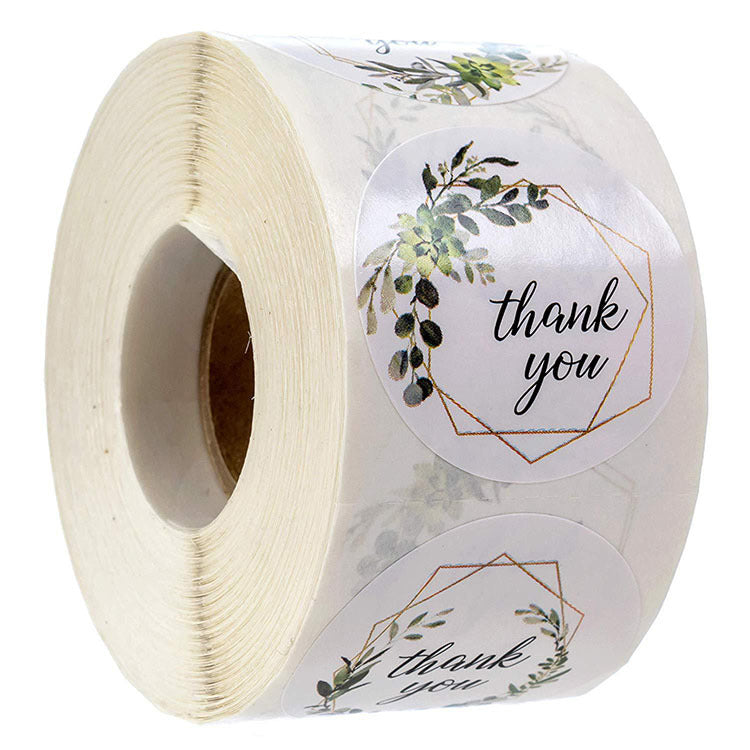 2x500pcs Christmas Xmas Olive Branch Flower Thank You Thank Thank You Craft Gift Sealed Sticker Label Tape tape