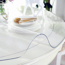 Lade das Bild in den Galerie-Viewer, Tablecloths round transparent table cover tablecloth protector desk pad soft glass dining heavy duty plastic
