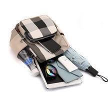 Load image into Gallery viewer, Backpack Contrast Color Check  Korean Style Versatile Large Capacity Nylon Oxford Cloth Travel
