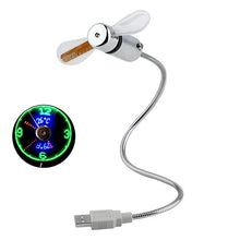 Load image into Gallery viewer, Electric Fan Silent Low Noise Long Lasting Durable Add Ambient Luminous Clock for Summer
