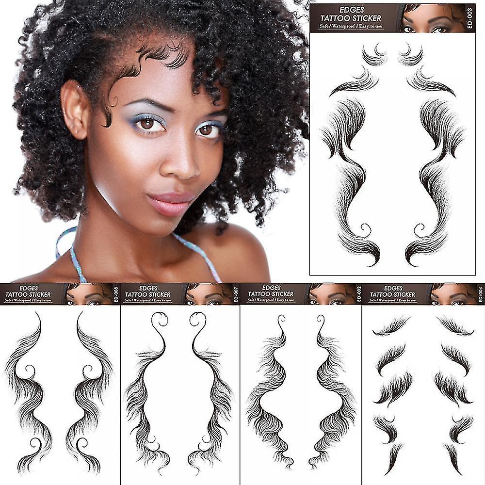 Wigs 4pcs baby hair tattoo stickers baby hair edge tattoo edges curly hair group2