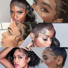 Load image into Gallery viewer, Wigs 4pcs baby hair tattoo stickers baby hair edge tattoo edges curly hair group2
