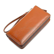 Load image into Gallery viewer, Wallets money clips oil wax leather wallet for women navy blue
