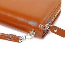 Load image into Gallery viewer, Wallets money clips oil wax leather wallet for women navy blue
