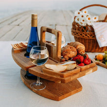 Load image into Gallery viewer, Wine racks outdoor wine rack detachable portable table and chair hanging holder fruit wood table vintage
