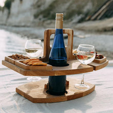 Load image into Gallery viewer, Wine racks outdoor wine rack detachable portable table and chair hanging holder fruit wood table vintage
