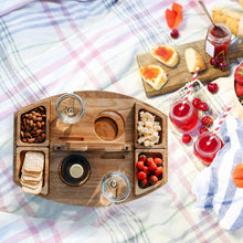 Load image into Gallery viewer, Wine racks outdoor wine rack detachable portable table and chair hanging holder fruit wood table vintage
