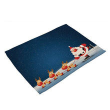 Load image into Gallery viewer, 2PC Christmas Tablecloths Cartoon Snowman Santa Claus Dining Room Decor Tableware Placemat Cup Pads
