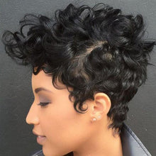 Load image into Gallery viewer, Women Wig Fashion Short Curly Hair Black Headgear W90
