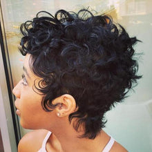 Load image into Gallery viewer, Women Wig Fashion Short Curly Hair Black Headgear W90
