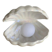 Load image into Gallery viewer, Night lights ambient lighting ceramic shell lamp bedroom bedside lamp white
