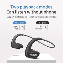 Load image into Gallery viewer, Mp3 players earphone ipx8 waterproof 16gb mp3 player headphones black

