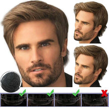 Load image into Gallery viewer, Wig caps mens brown short straight wigs natural full hair cosplay party wig daily wigs
