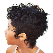 Load image into Gallery viewer, Women Wig Fashion Short Curly Hair Black Headgear W90
