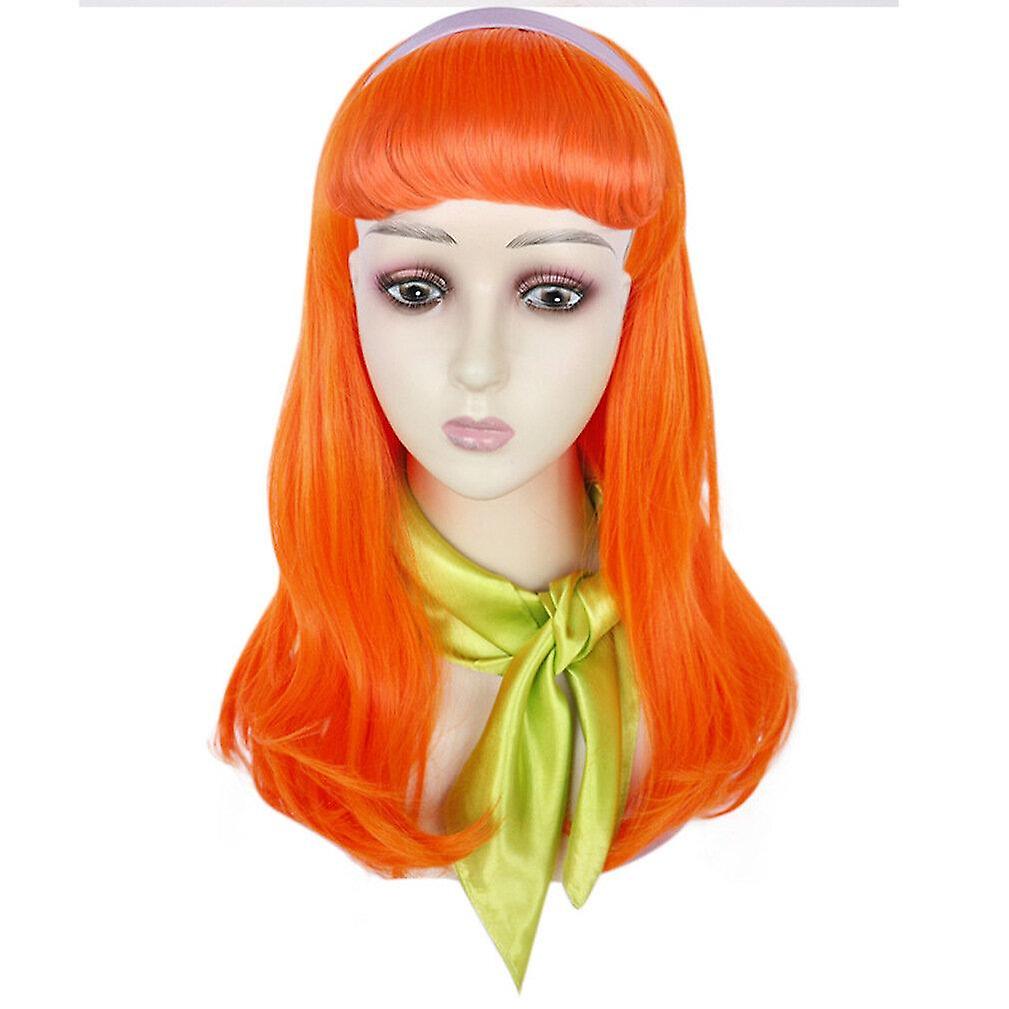 Wigs scooby-doo daphne blake wigs long curl synthetic hair wigs orange