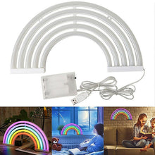 Load image into Gallery viewer, Night lights ambient lighting rainbow neon sign led wall lamps kids baby room nursey bedside night light lamp
