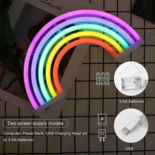 Load image into Gallery viewer, Night lights ambient lighting rainbow neon sign led wall lamps kids baby room nursey bedside night light lamp
