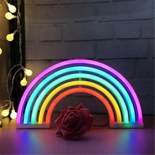 Load image into Gallery viewer, Night lights ambient lighting rainbow neon sign led wall lamps kids baby room nursey bedside night light lamp
