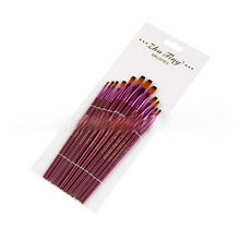 Load image into Gallery viewer, 12 Purple Rod Double Color Nylon Wool Watercolor Pens Set Art Paint Brushes
