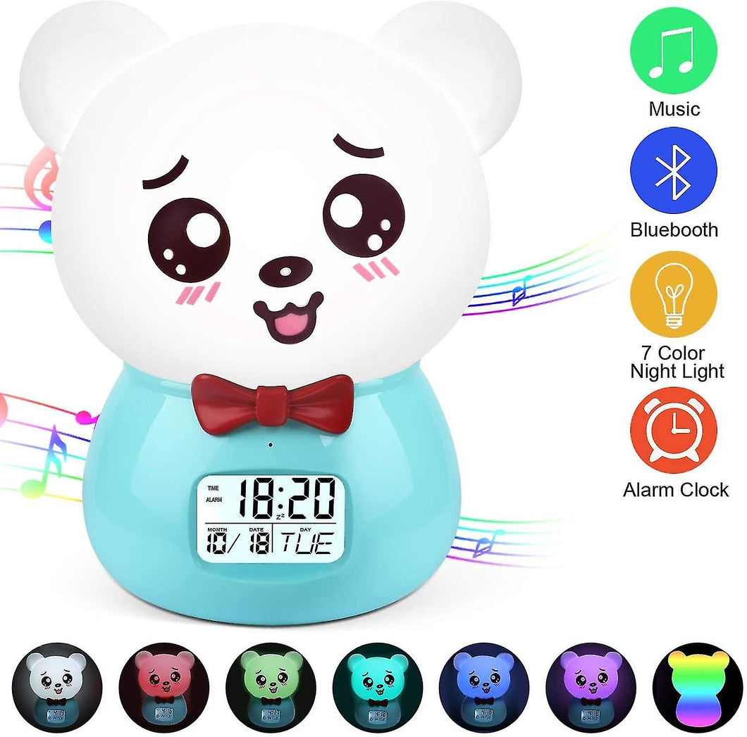 Lamps Belita Amy Alarm Clock Children Digital 7 Colors Silicone Pat Night Light Alarm Clock With Bl