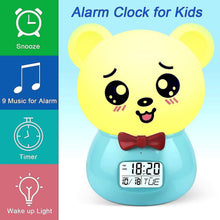 Load image into Gallery viewer, Lamps Belita Amy Alarm Clock Children Digital 7 Colors Silicone Pat Night Light Alarm Clock With Bl

