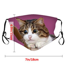 Load image into Gallery viewer, Masks Unisex Print Mouth Mask Cute Furry Cat Pattern Mouth Washed Reusable Face Masks

