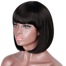 Load image into Gallery viewer, Wigs Women Black Bob Short Straight With Bangs Fringe Hair Wigs
