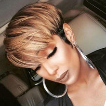 Load image into Gallery viewer, Wigs Women Short Straight Layered Wig Brown Black Synthetic Hair Wigs
