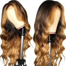 Load image into Gallery viewer, Wigs Women Long Ombre Gold Blonde Wavy Synthetic Hair Head Cover Wigs
