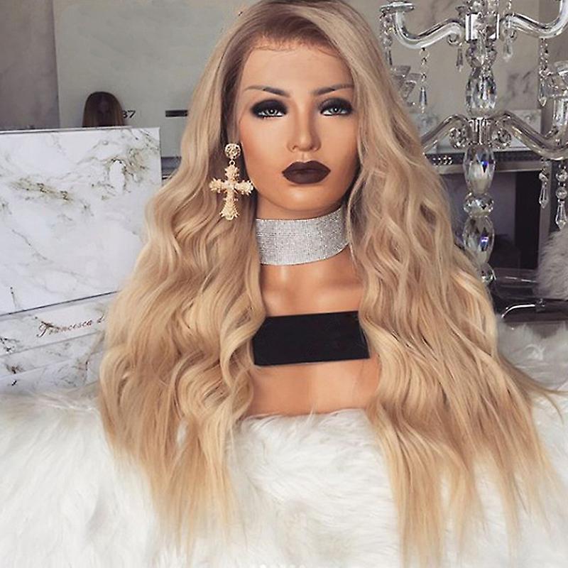 Wigs Women Long Blonde Synthetic Wigs Wavy Hair Fashion Party Wig