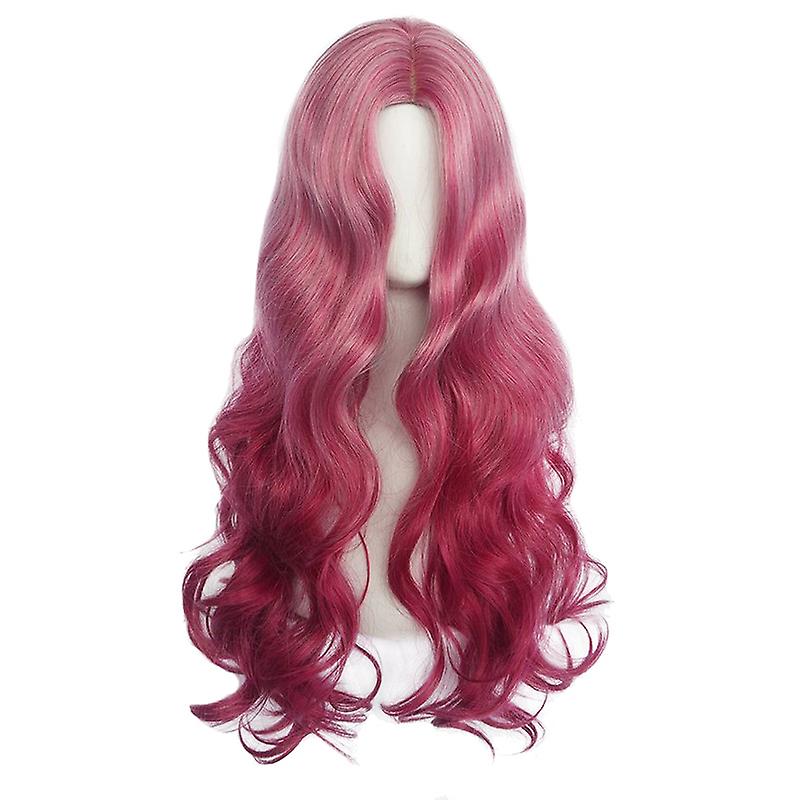 Wigs Women Pink Wavy Wigs Synthetic Long Hair Fancy Dress Wig