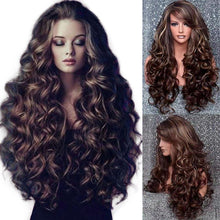 Load image into Gallery viewer, Wigs Women Long Curly Hair Wigs Brown Body Wave Synthetic Wig
