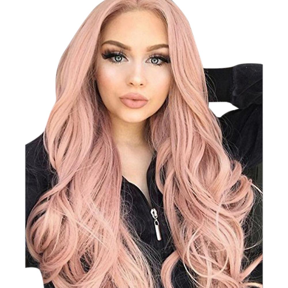 Wigs Women Long Pink Wavy Hair Wig Cosplay Fashion Party Wigs