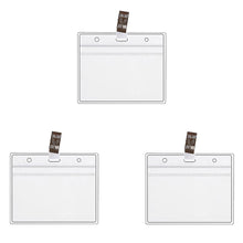 Load image into Gallery viewer, 3 Business Card Cases Card Protector Immunization Record Cards Holder Clear Plastic Sleeve With Clip No2206
