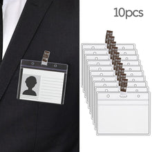Lade das Bild in den Galerie-Viewer, 10 Business Card Cases Card Protector Immunization Record Cards Holder Clear Plastic Sleeve With Clip
