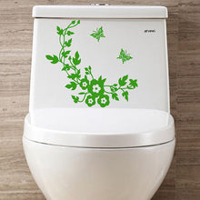 Lade das Bild in den Galerie-Viewer, Home Decor Decals Flower Toilet Seat Wall Sticker Bathroom Decoration Decals Decor Butterfly Green No0928
