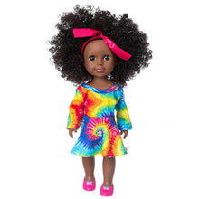 Lade das Bild in den Galerie-Viewer, Dolls Black African Black Baby Cute Curly Black 35cm Vinyl Baby Toy No0578
