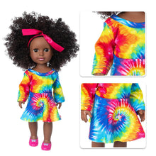 Lade das Bild in den Galerie-Viewer, Dolls Black African Black Baby Cute Curly Black 35cm Vinyl Baby Toy No0578
