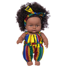 Load image into Gallery viewer, Dolls Black African Black Baby Cute Curly Black 8-inch Vinyl Baby Toy No0742
