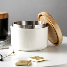 Load image into Gallery viewer, Ashtray Stainless Steel Ash Tray round Windproof Drop-Resistant Detachable  Logo Ashtray
