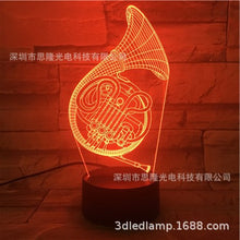 Load image into Gallery viewer, Saxophone 3D Small Night Lamp Smart Bluetooth Audio Alarm Clock USB Touch Remote Bedroom 3D Visual Table Lamp
