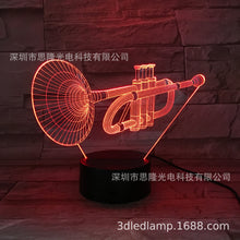 Load image into Gallery viewer, Saxophone 3D Small Night Lamp Smart Bluetooth Audio Alarm Clock USB Touch Remote Bedroom 3D Visual Table Lamp
