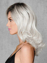Load image into Gallery viewer, Women Wig Gradual Change from Black to Gray Curly Hair Mid-Length Hair Hood W100

