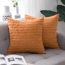 Load image into Gallery viewer, 2pcs Pillowcases 45 * 45cm Square Solid Color Cotton and Linen Cut Flower Tassel Sofa
