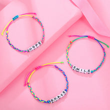 Load image into Gallery viewer, 3PCs Words Hand-Woven Children&#39;s Bracelet Christmas Children&#39;s Day Gifts for Girls
